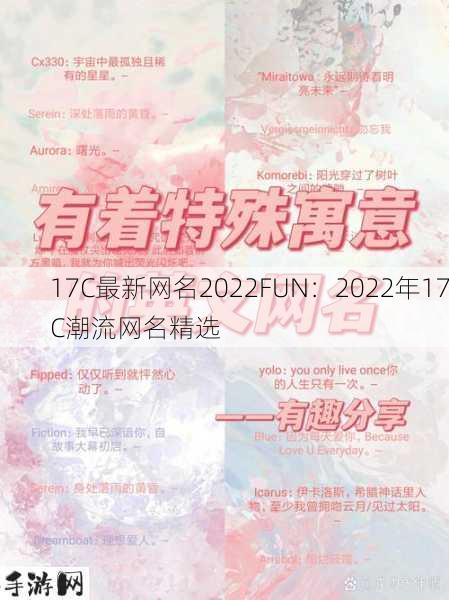 17C最新网名2022FUN：2022年17C潮流网名精选