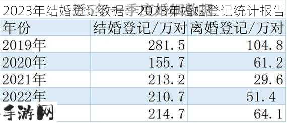 2023年结婚登记数据：2023年婚姻登记统计报告